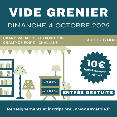 Vide-Grenier du club 2026 - Inscriptions en ligne ouvertes !