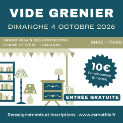 Vide-Grenier du club 2026 - Inscriptions en ligne ouvertes !