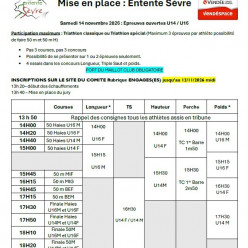 Epreuves ouvertes U14 / U16